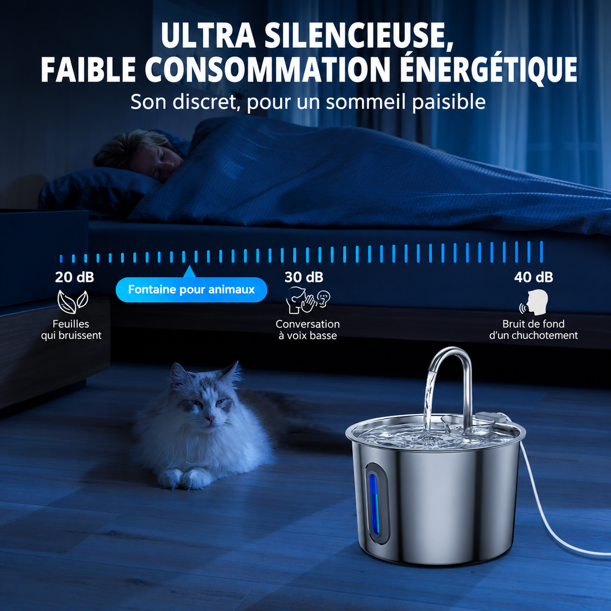 Fontaine Inox Silencieuse 2,2 L